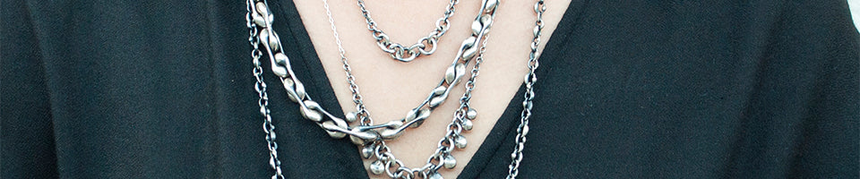 TENTHOUSANDTHINGS: Fine Silver Beaded Necklace