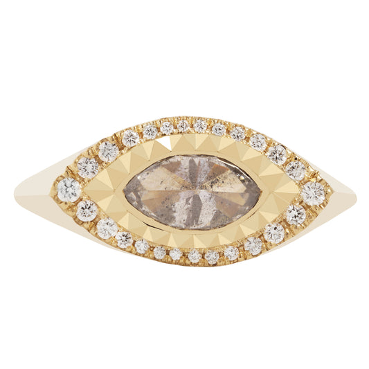 Deco Eye Diamond Signet VIII