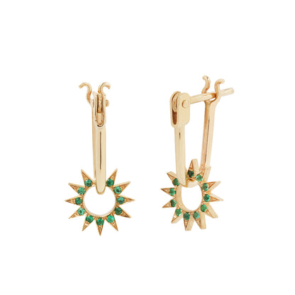 Pavé Emerald Baby Spur Earrings