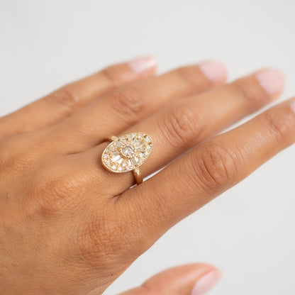 X Oval Scatter Legacy Cocktail Ring