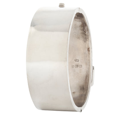 Silver Falling Leaves Buckle Bangle