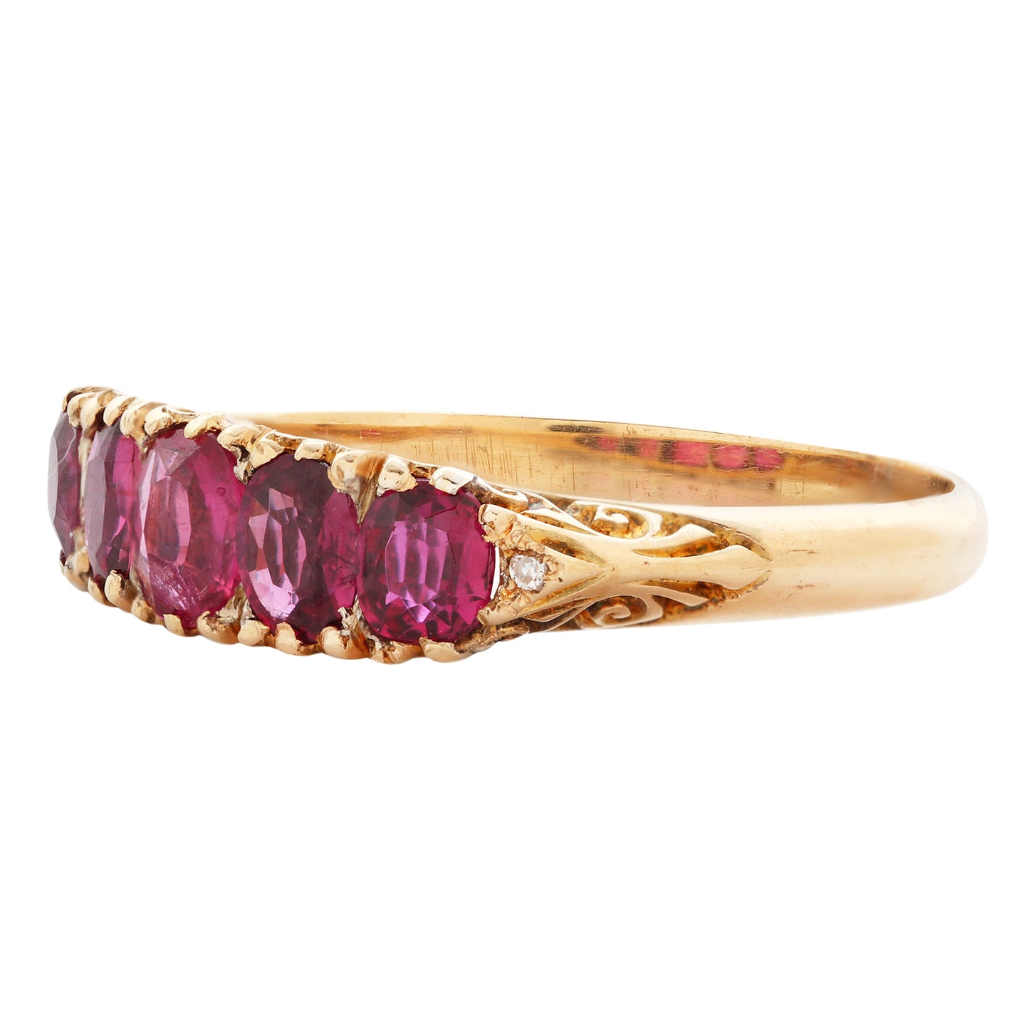 Five Ruby Half Hoop Ring