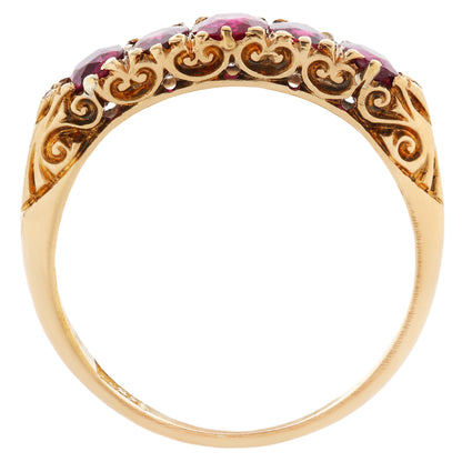 Five Ruby Half Hoop Ring