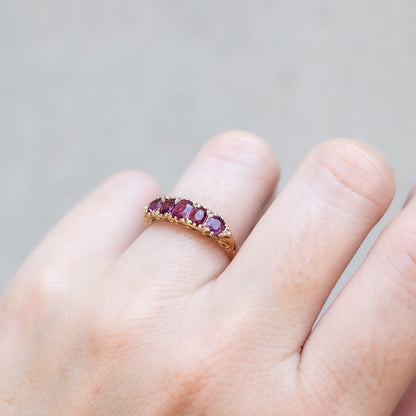 Five Ruby Half Hoop Ring