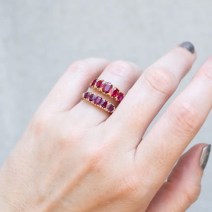 Five Ruby Half Hoop Ring