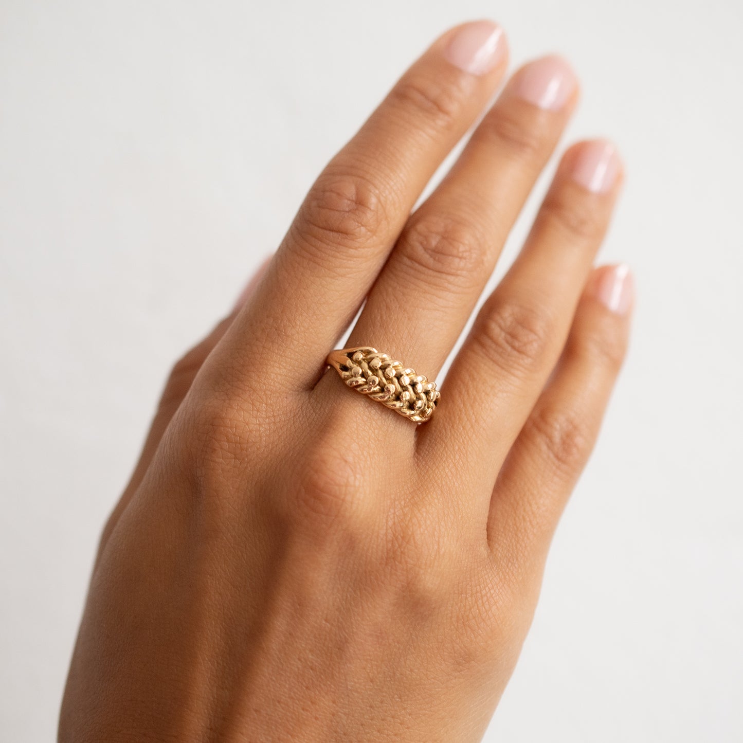 Gold Knotted Keeper Ring