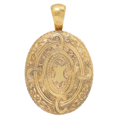 Large Engraved Tapestry Locket