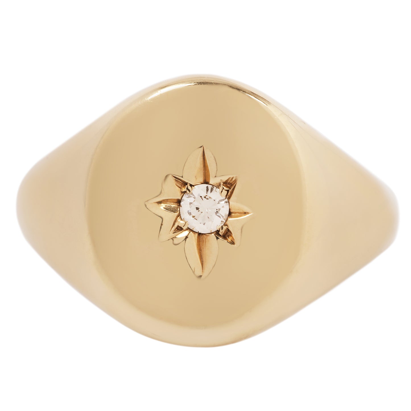 Star Diamond Signet Ring