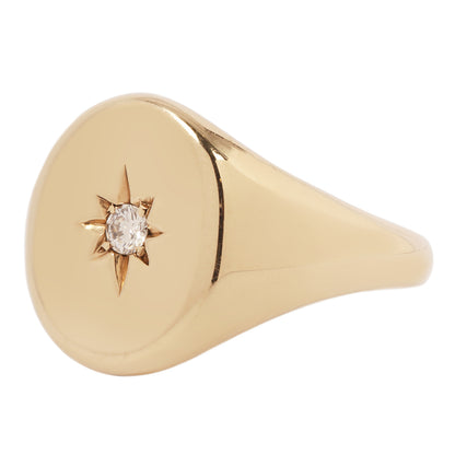 Star Diamond Signet Ring