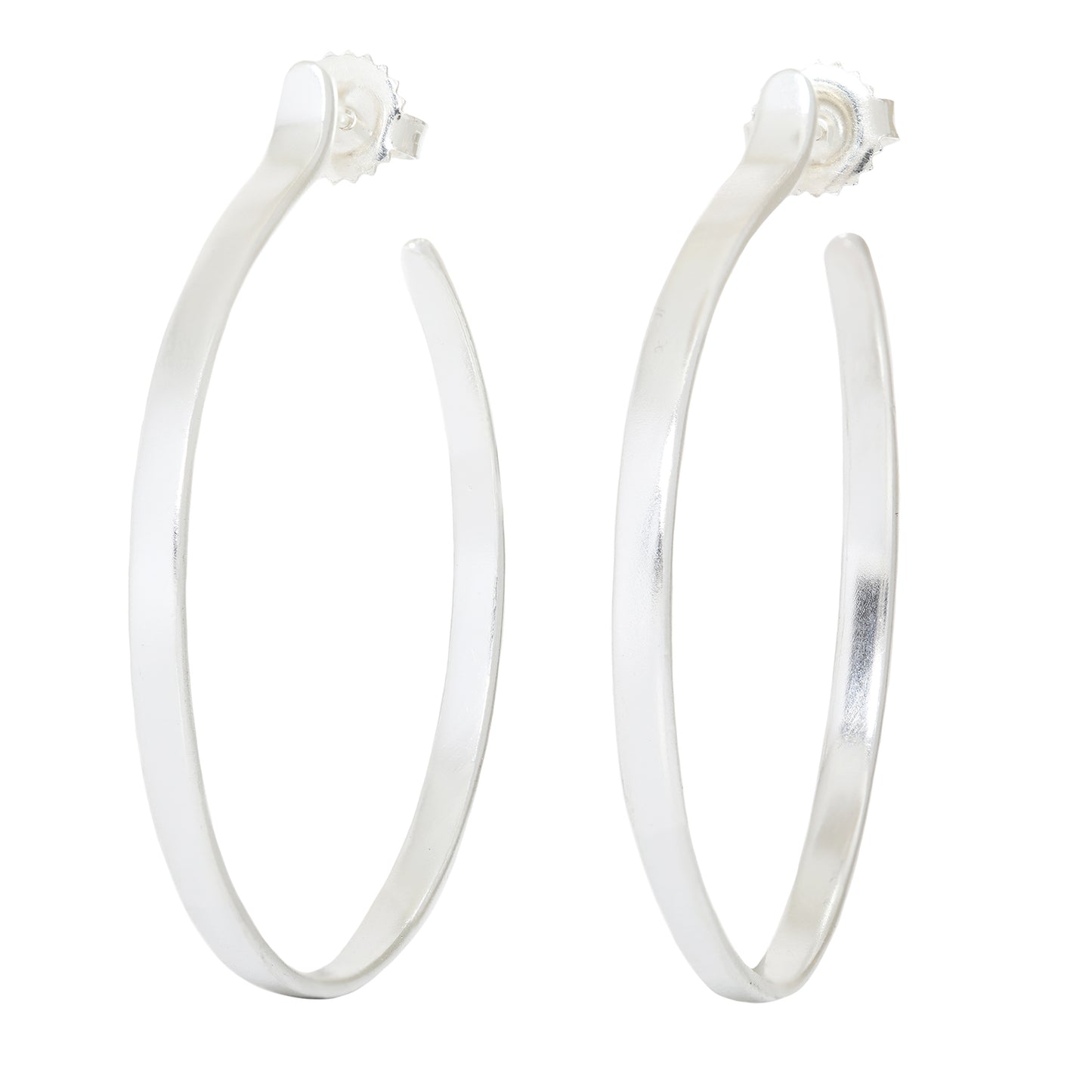 Large Plain Silver Hoops