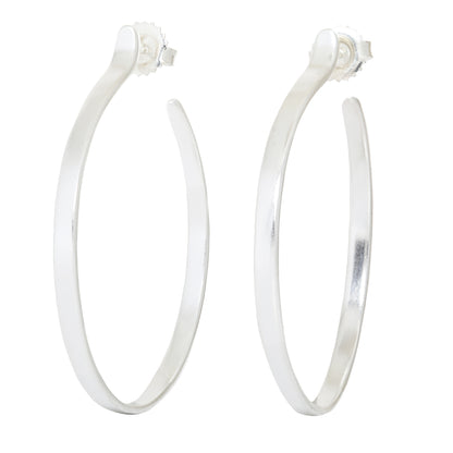 Large Plain Silver Hoops