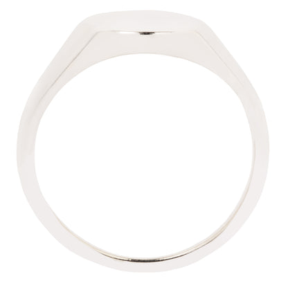 Round Silver Signet Ring