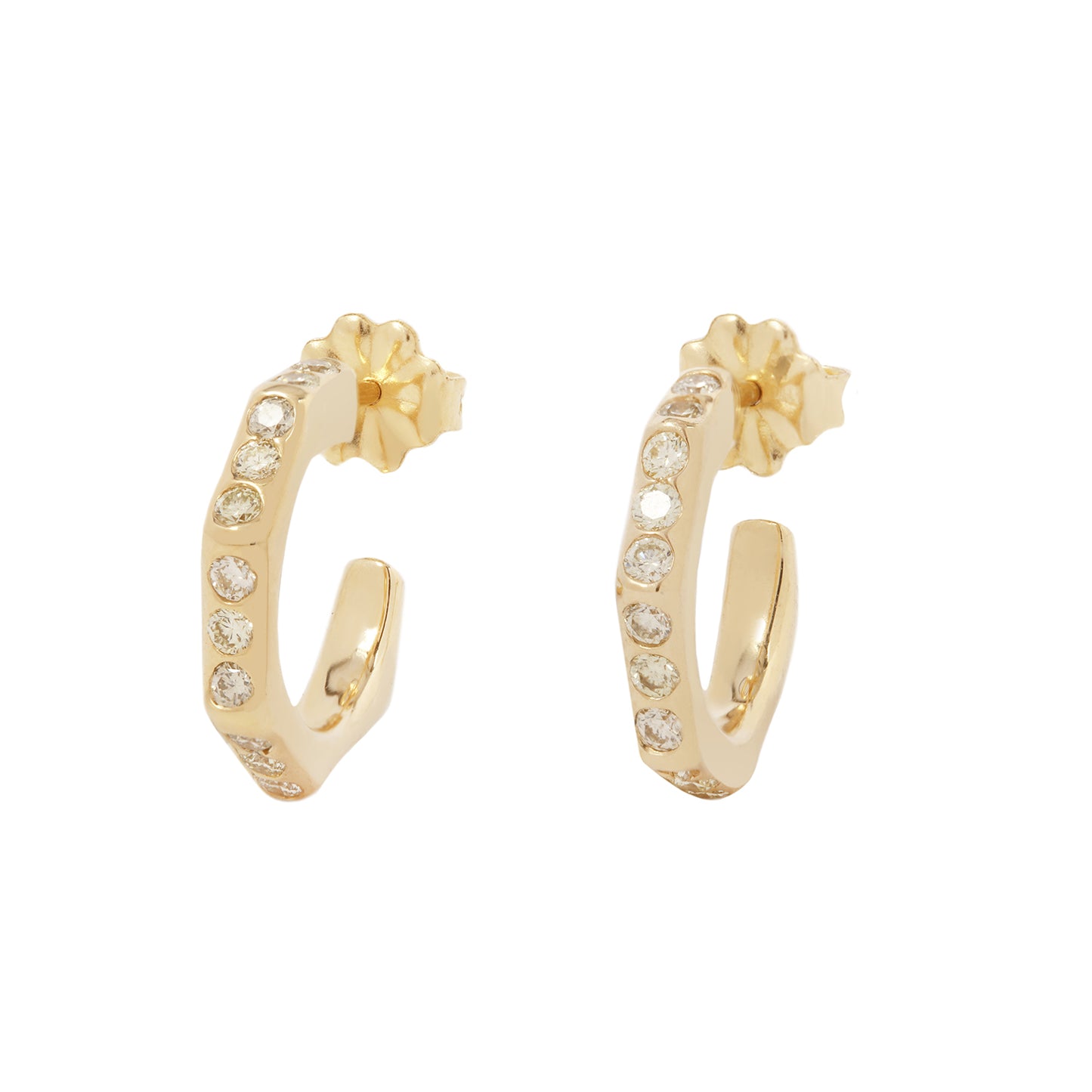 Canary Diamond Geometric Hoops