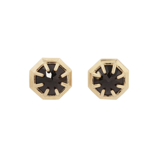 Black Spinel Gold Studs