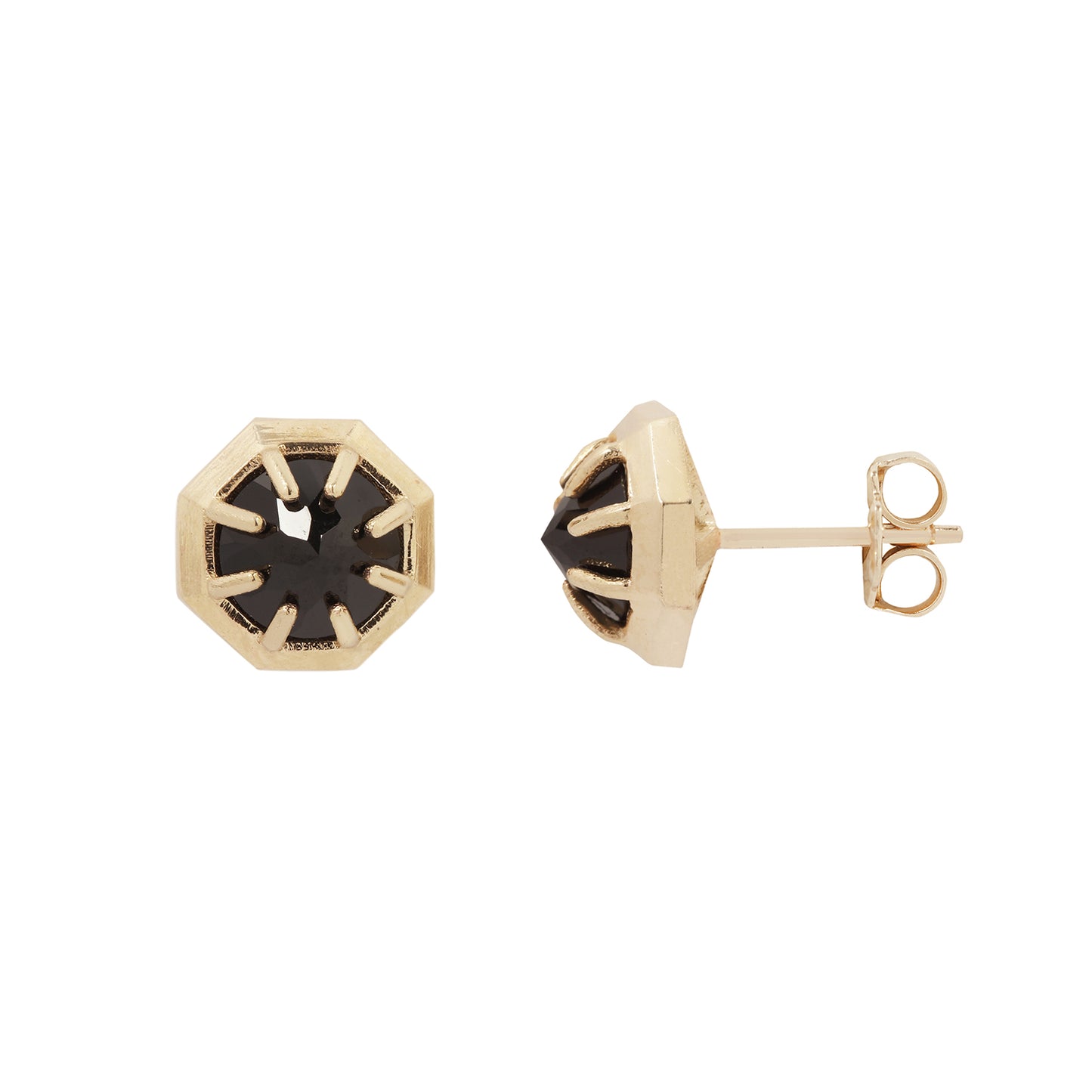 Black Spinel Gold Studs