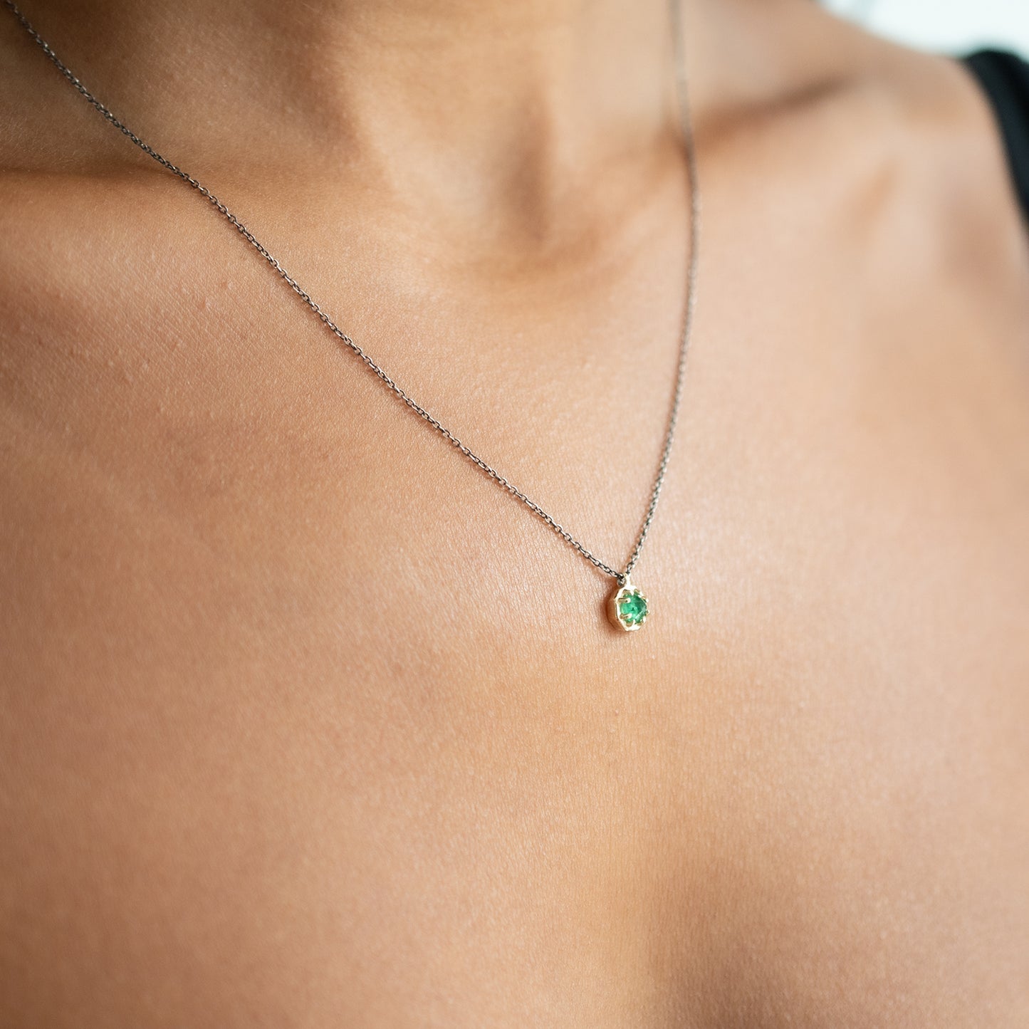 Small Emerald Octagon Necklace