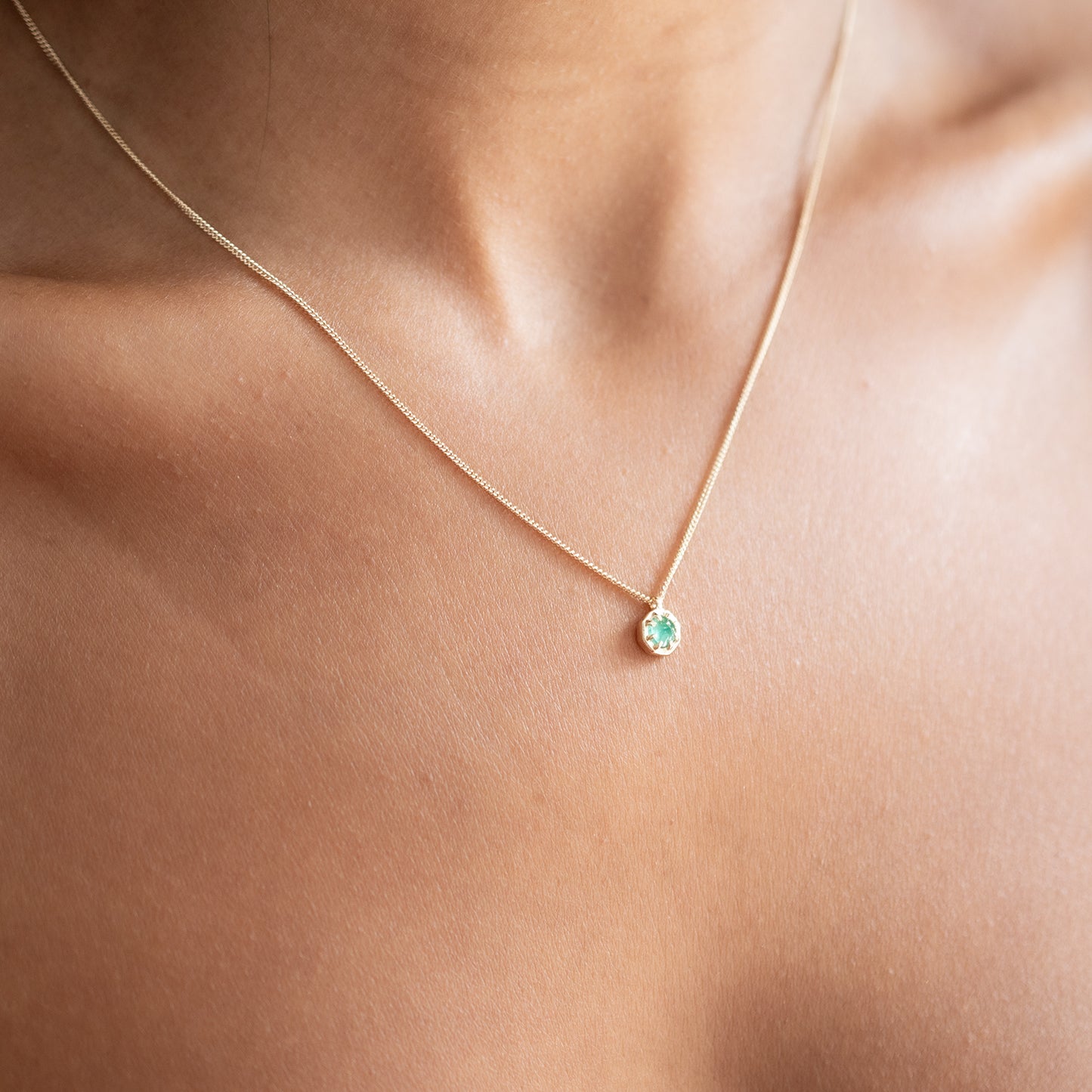 Small Emerald Octagon Necklace