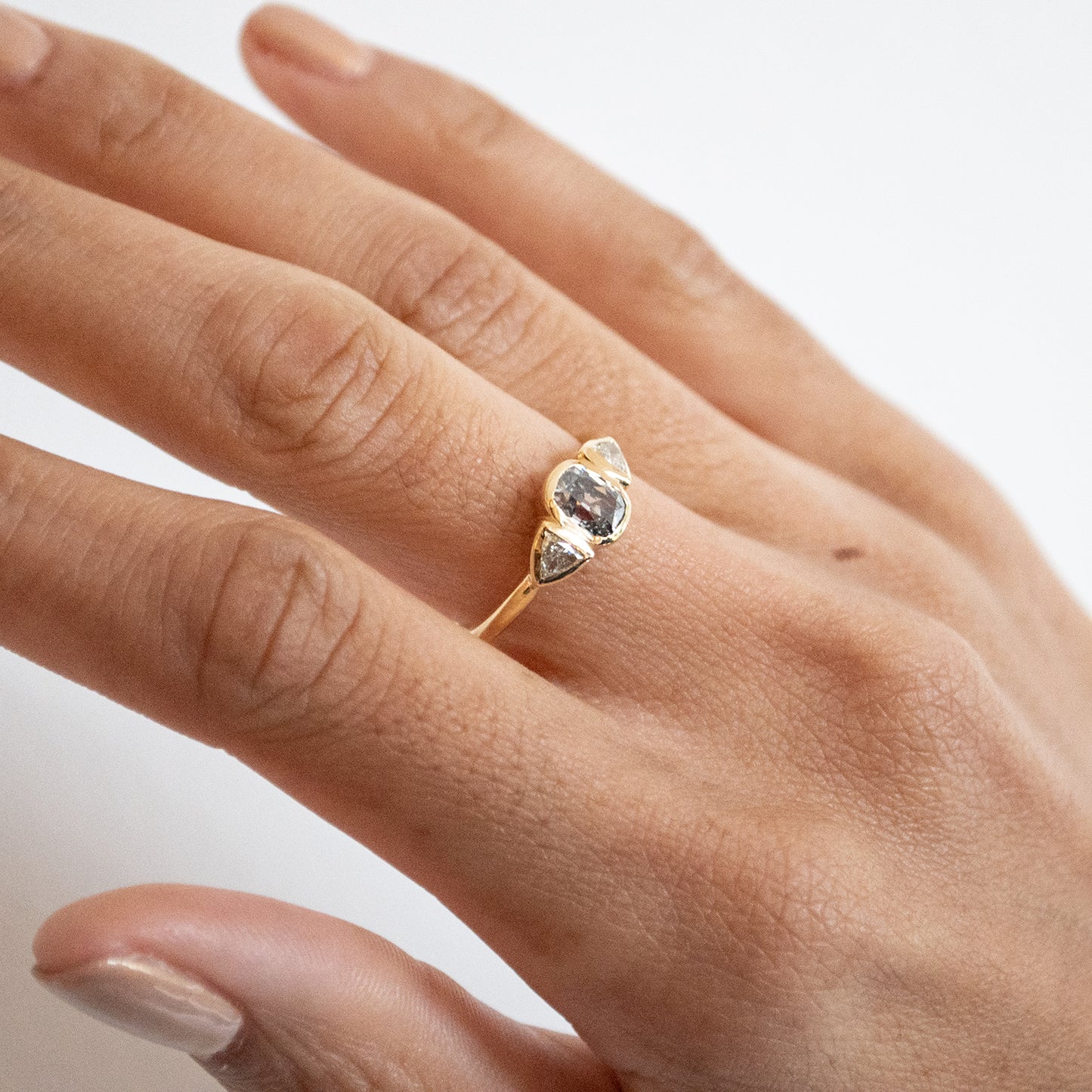 Champagne Sparkle Trio Ring