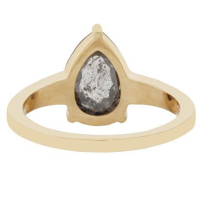 Speckled Ash Pear Diamond Ring