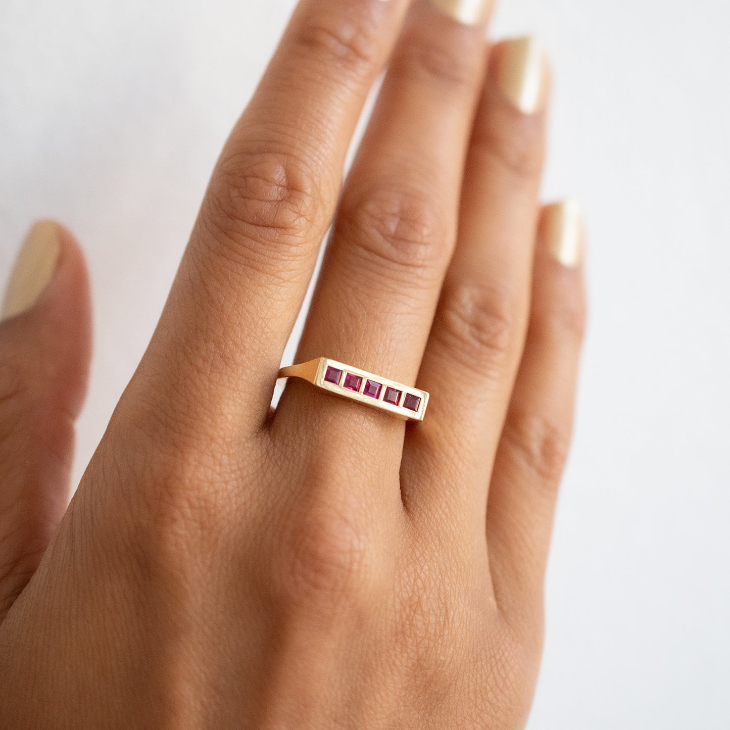 Ruby Bar Ring