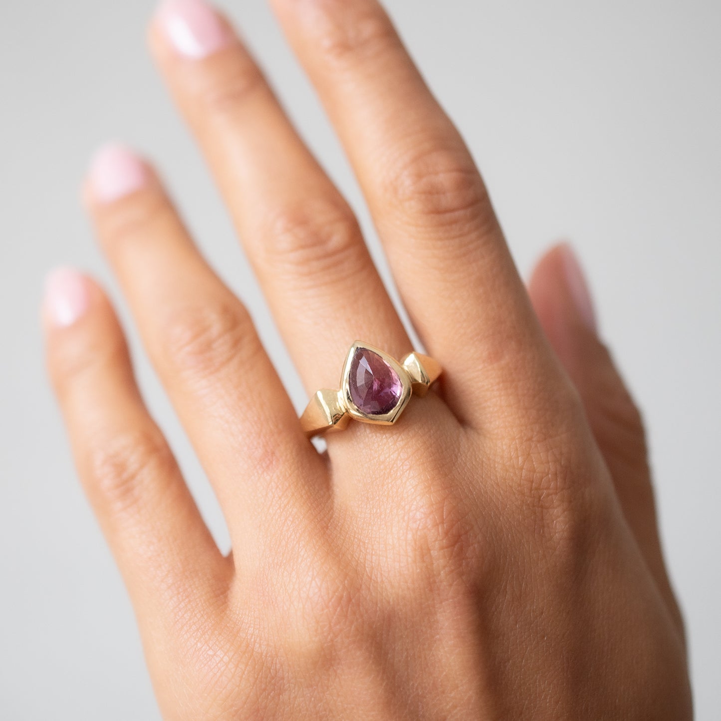 Violet Sapphire Lighthouse Ring