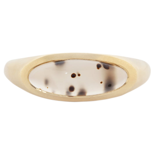 Elongated Dendritic Agate Slab Ring