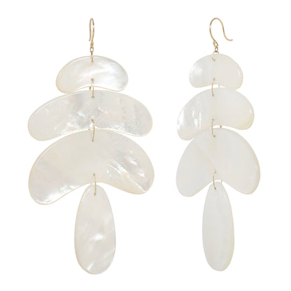 Large Mother of Pearl Totem Earrings