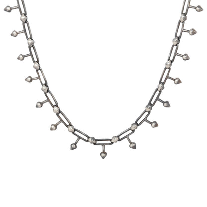 Silver Spike Link Necklace