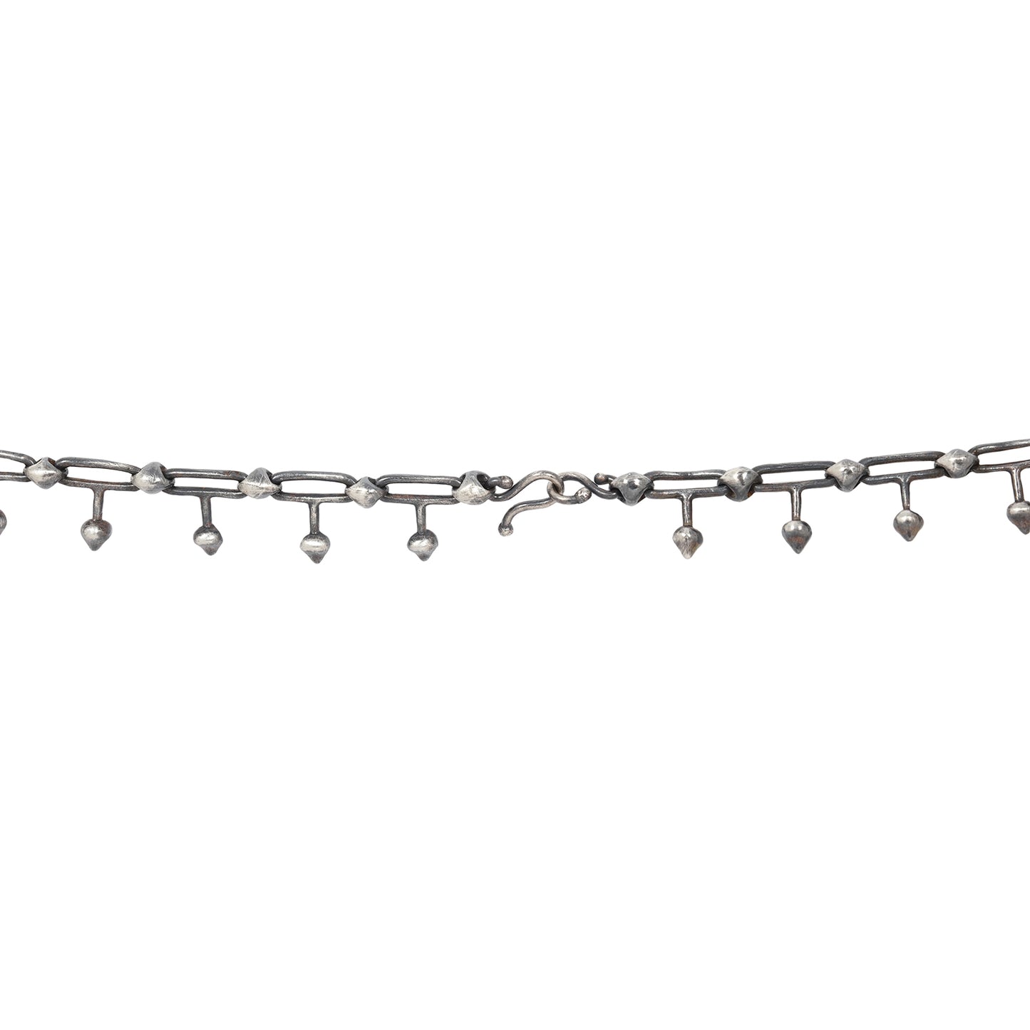 Silver Spike Link Necklace