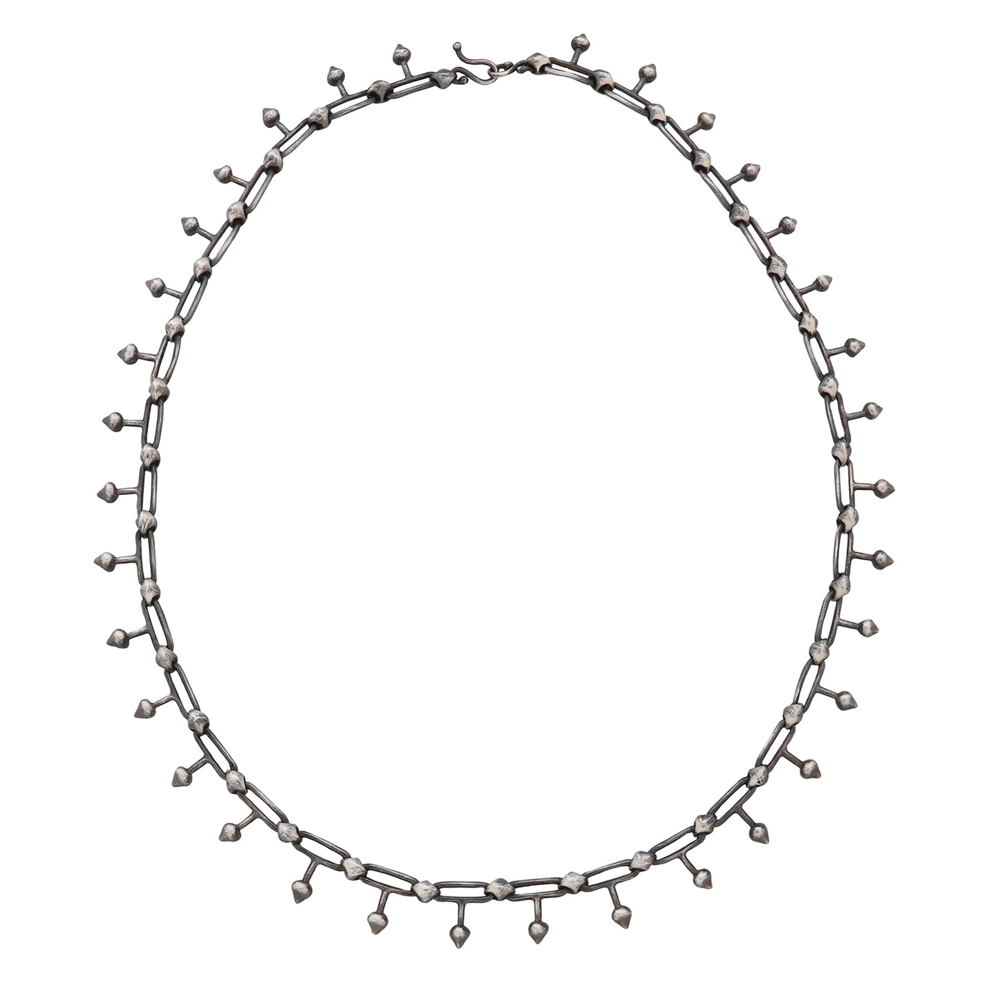 Silver Spike Link Necklace