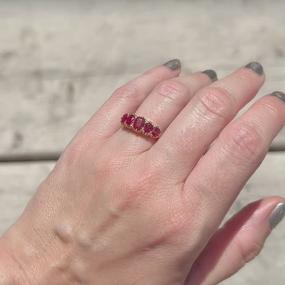 Victorian Ruby Quintet Ring