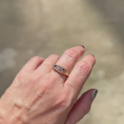 Elongated Dendritic Agate Slab Ring