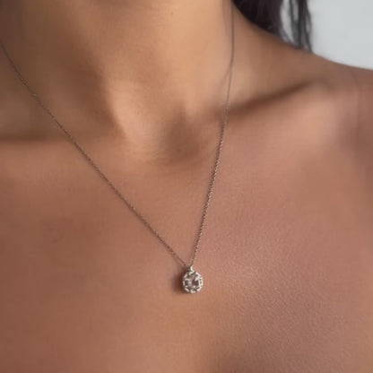 Champagne Quartz Octagon Necklace