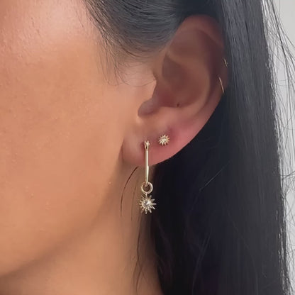 Inverted Diamond Spur Single Hoop