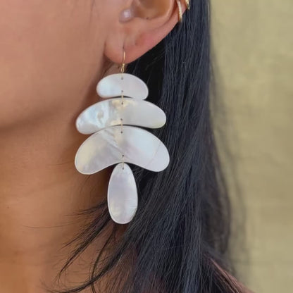 Large Mother of Pearl Totem Earrings