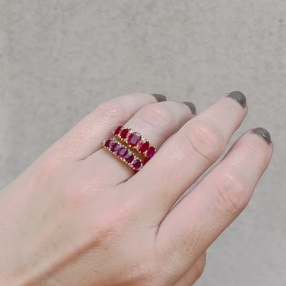 Five Ruby Half Hoop Ring