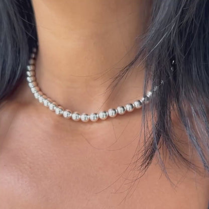 Silver Jumbo Ball Necklace