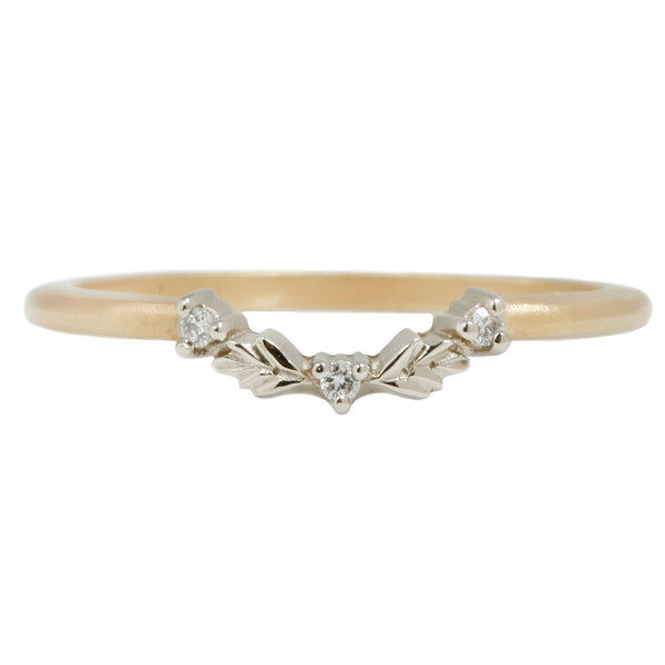 Diamond Curved Ring Enhancer In White Gold - Nesting Stack