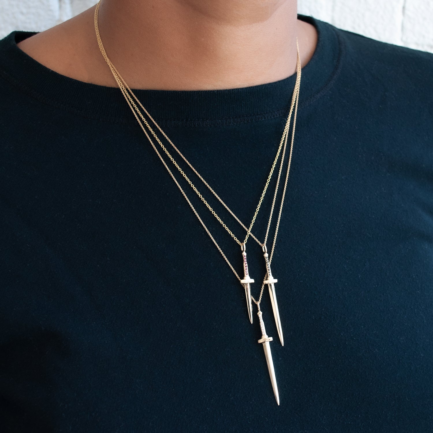 Ruby Dagger Small Pendant Necklace – ESQUELETO