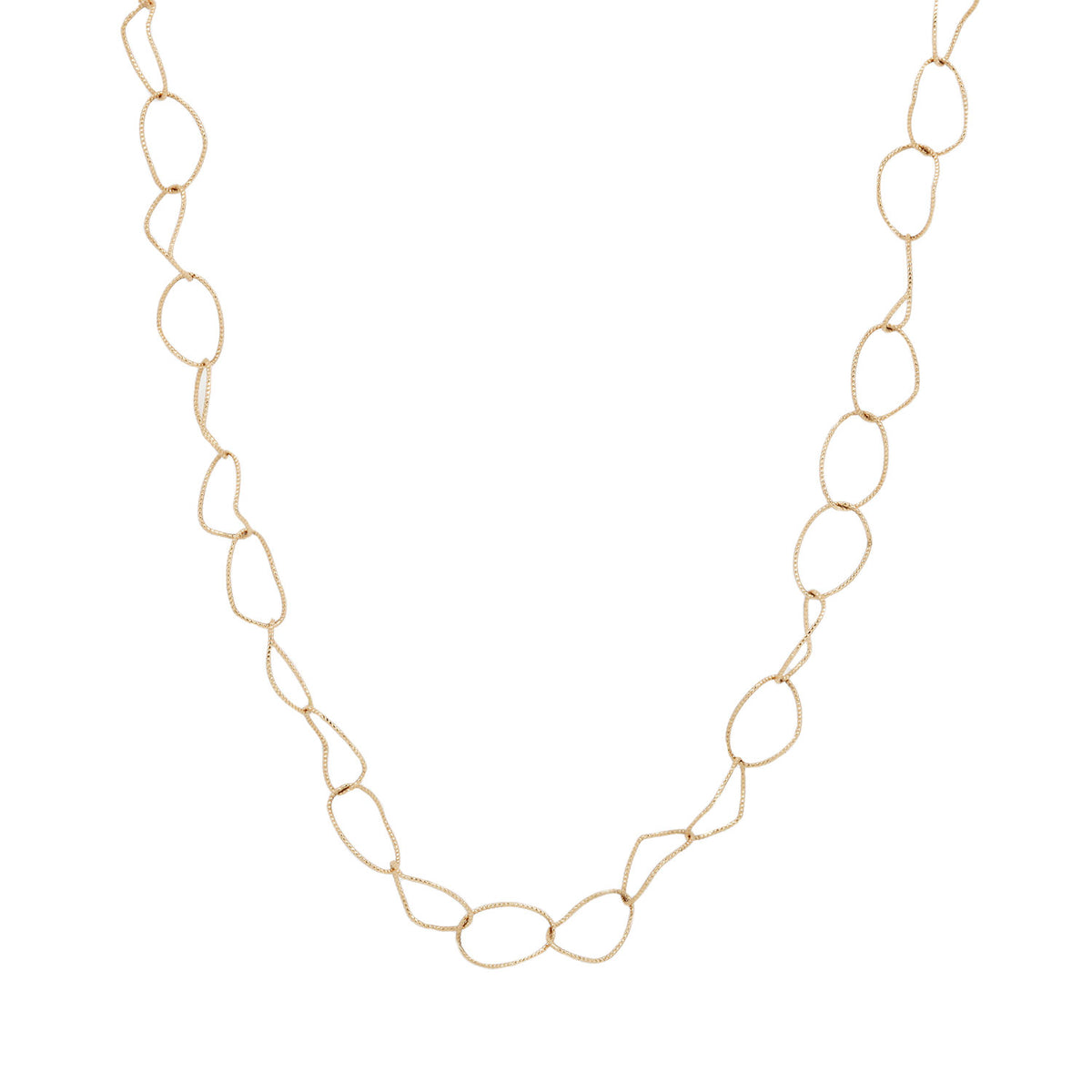 I Slim Textured Gold Link Necklace – ESQUELETO