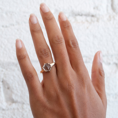 Large Quartz Hexagon Ring