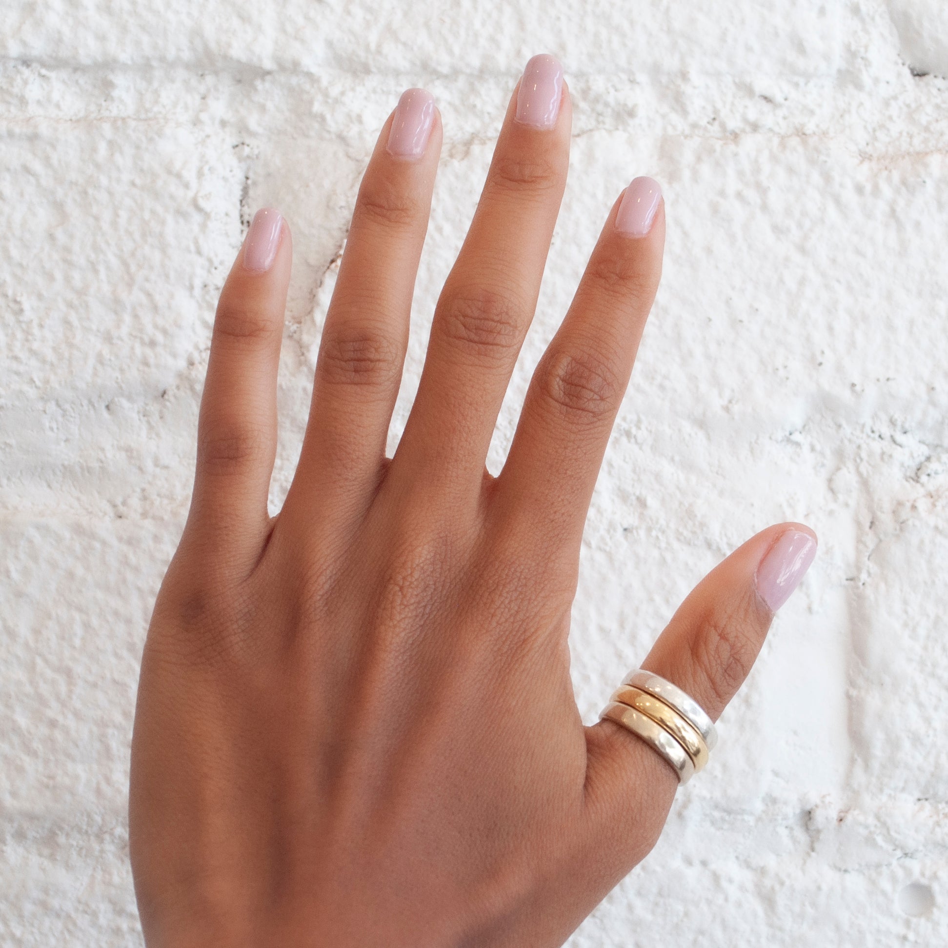 Thin white online gold band