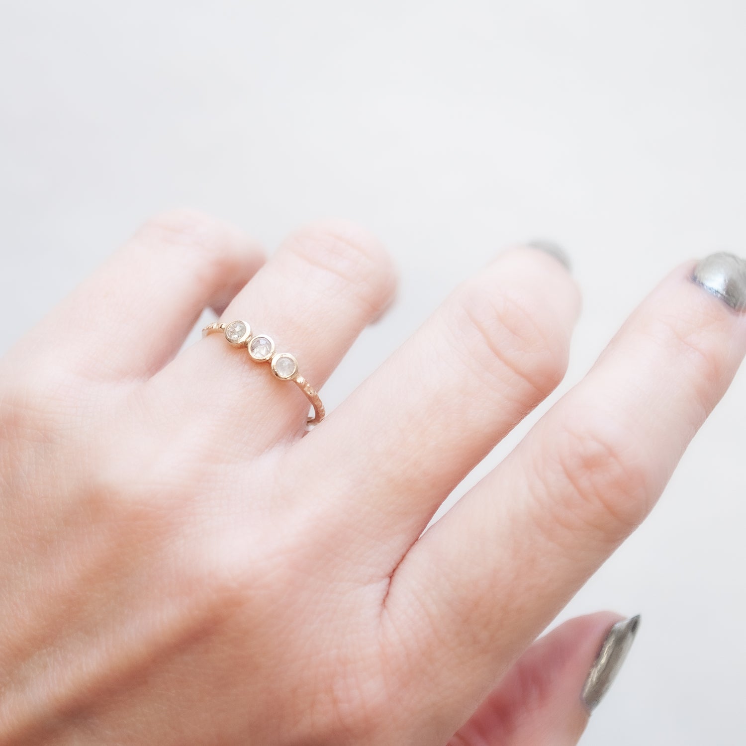 Sea Trio Ring Sea Urchin Brown Trio Ring with Pearl, Limpet top Seashell and Sea urchin Nautical Beach Ring